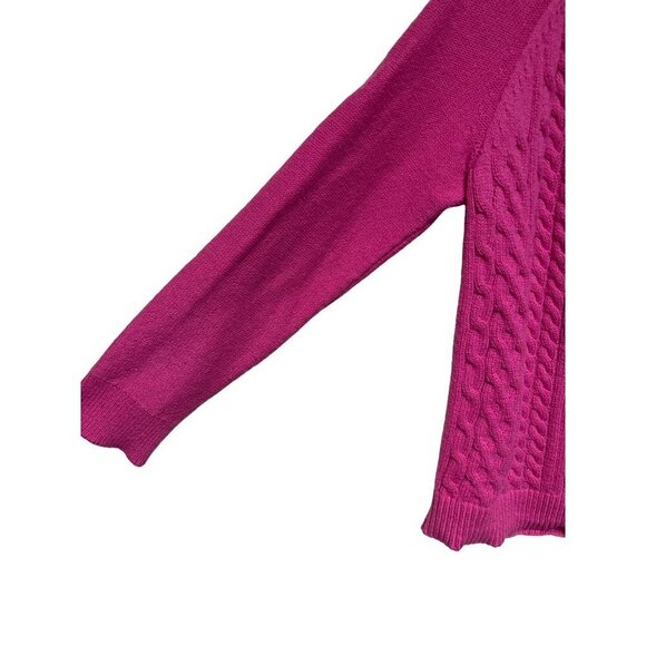 Gap Factory Pink Cable Knit Mock Neck Long Sleeve Sweater Women's Large - Picture 3 of 8